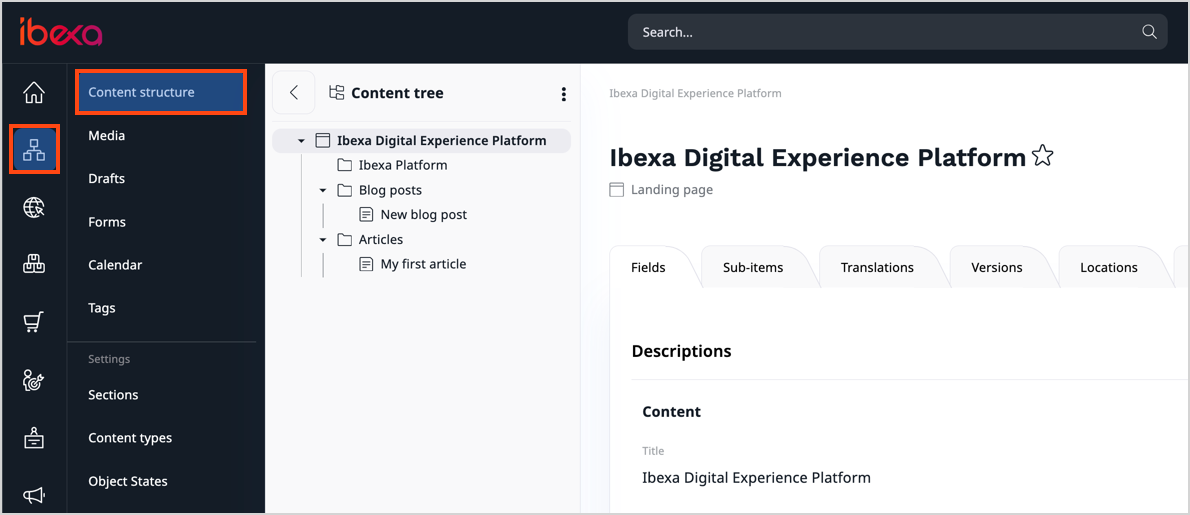 Content structure Content structure